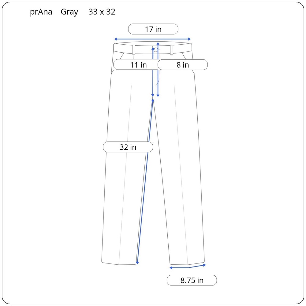 prAna Men's 33 x 32 Gray Woven Stretch Outdoor Carpenter Jeans 5 Pocket Pants - Picture 3 of 11